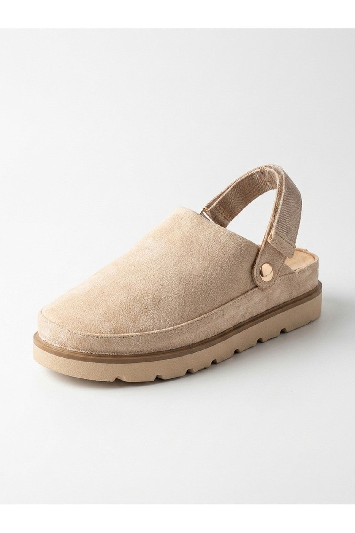 Beige Tara Womens Suede Convertible Slingback Clogs, Image 4 of 5