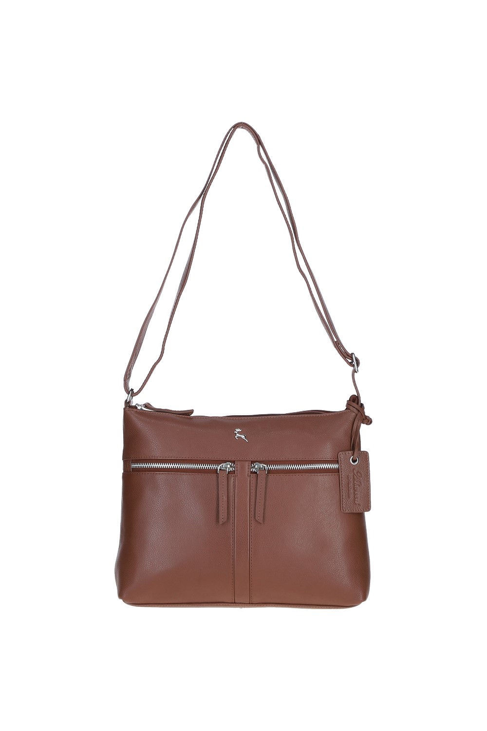 Brown 'Mourne' Sleek Real Leather Shoulder Bag, Image 2 of 5