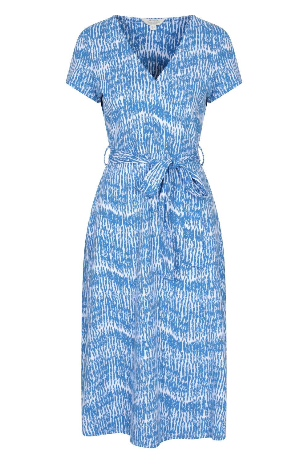 Blue Santorini Wrap Midi Dress, Image 1 of 3
