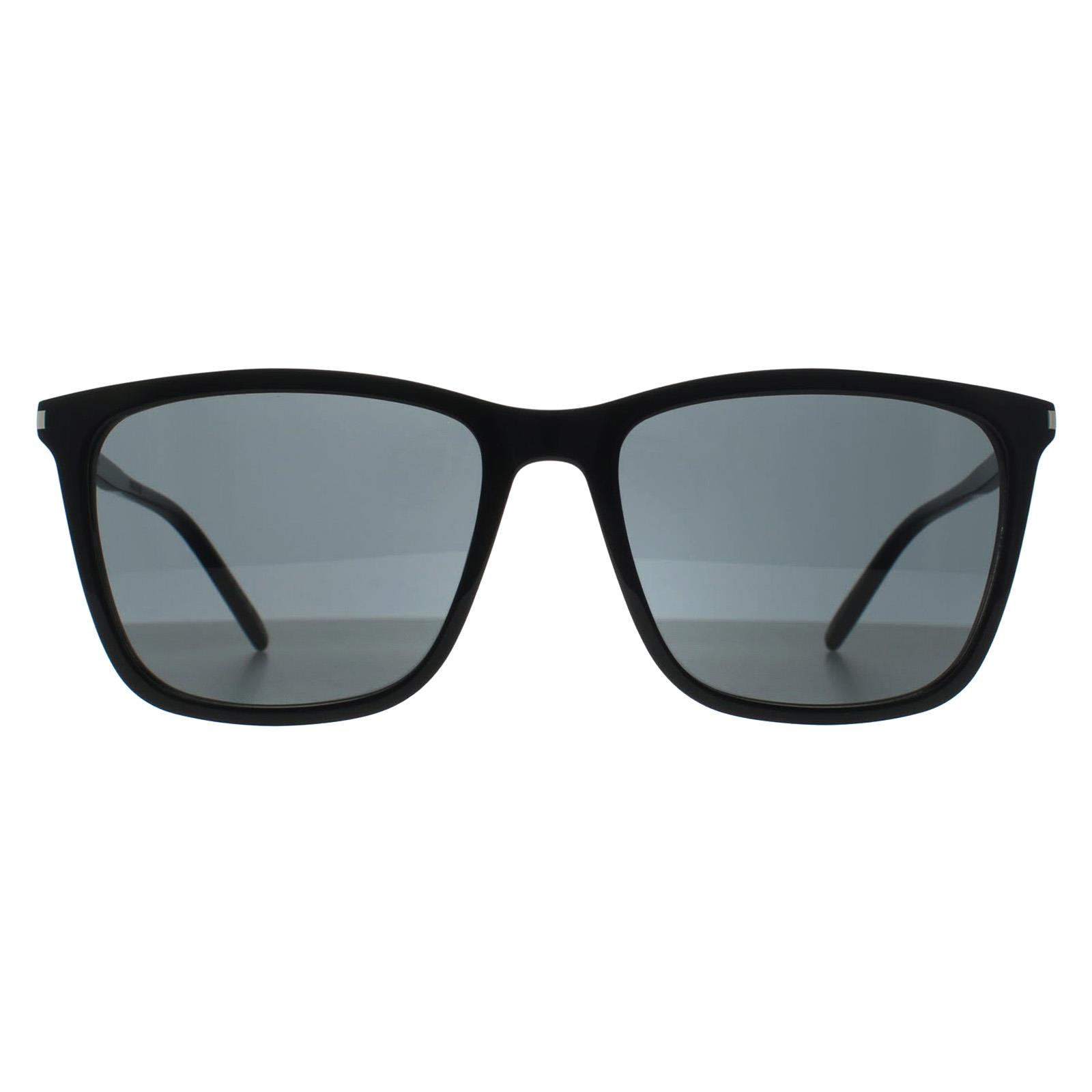 Black Saint Laurent Black Square Shiny Black Grey SL 851, Image 1 of 3