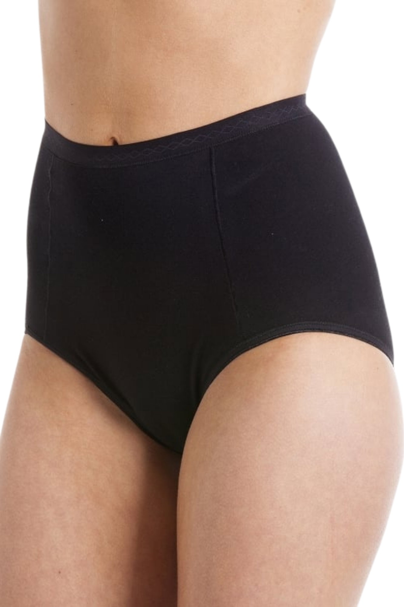 Black Two Pack Hi- Waist Control Briefs, Image 5 of 5