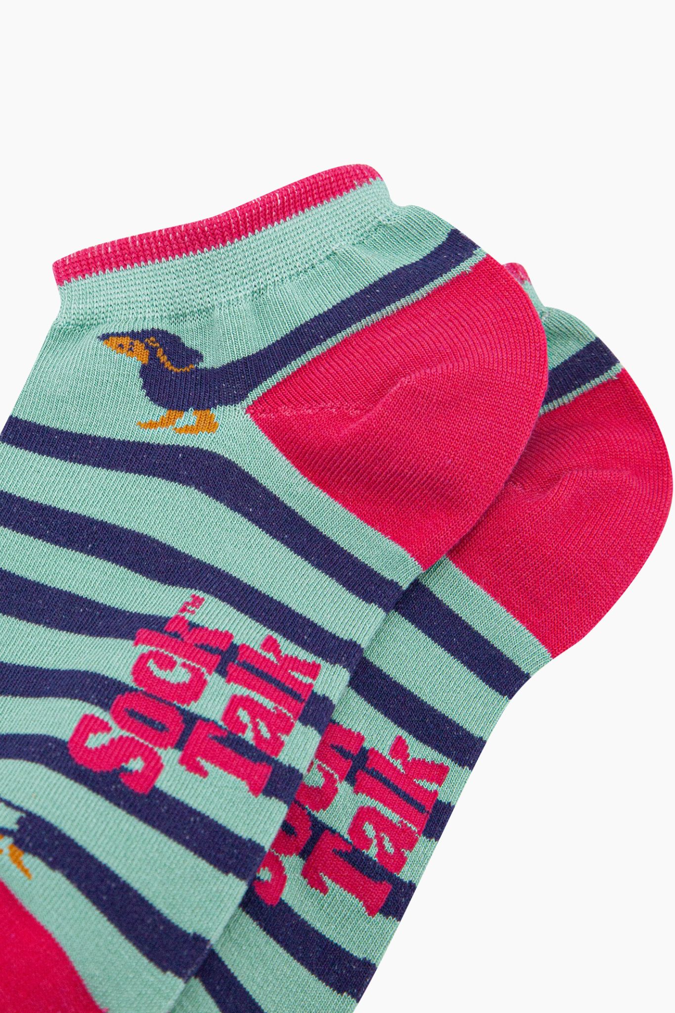 Green Winding Sausage Dog Bamboo Trainer Socks, Image 2 of 4