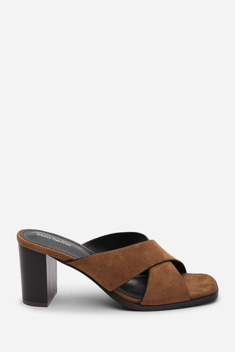 Brown Livana Crossover Strap Block Heel Sandal, Image 2 of 6