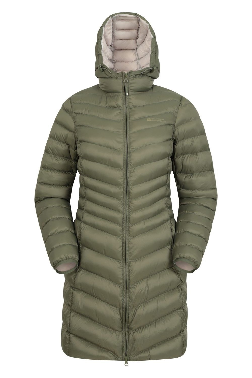Khaki Florence Long Padded Jacket, Image 1 of 6