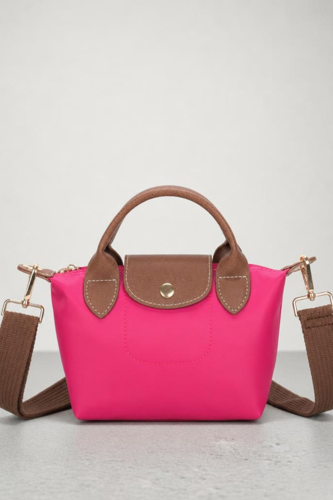 Pink Flourescent Mini Pouch Crossbody Bag, Image 1 of 3