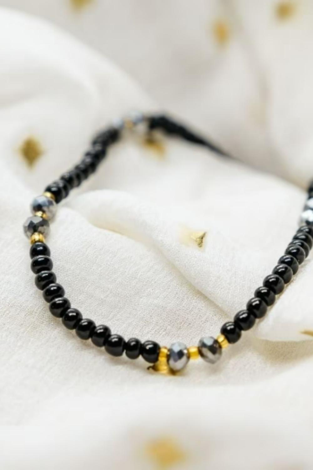 Silver Bead Nazar Mangalsutra Bracelet, Image 1 of 2