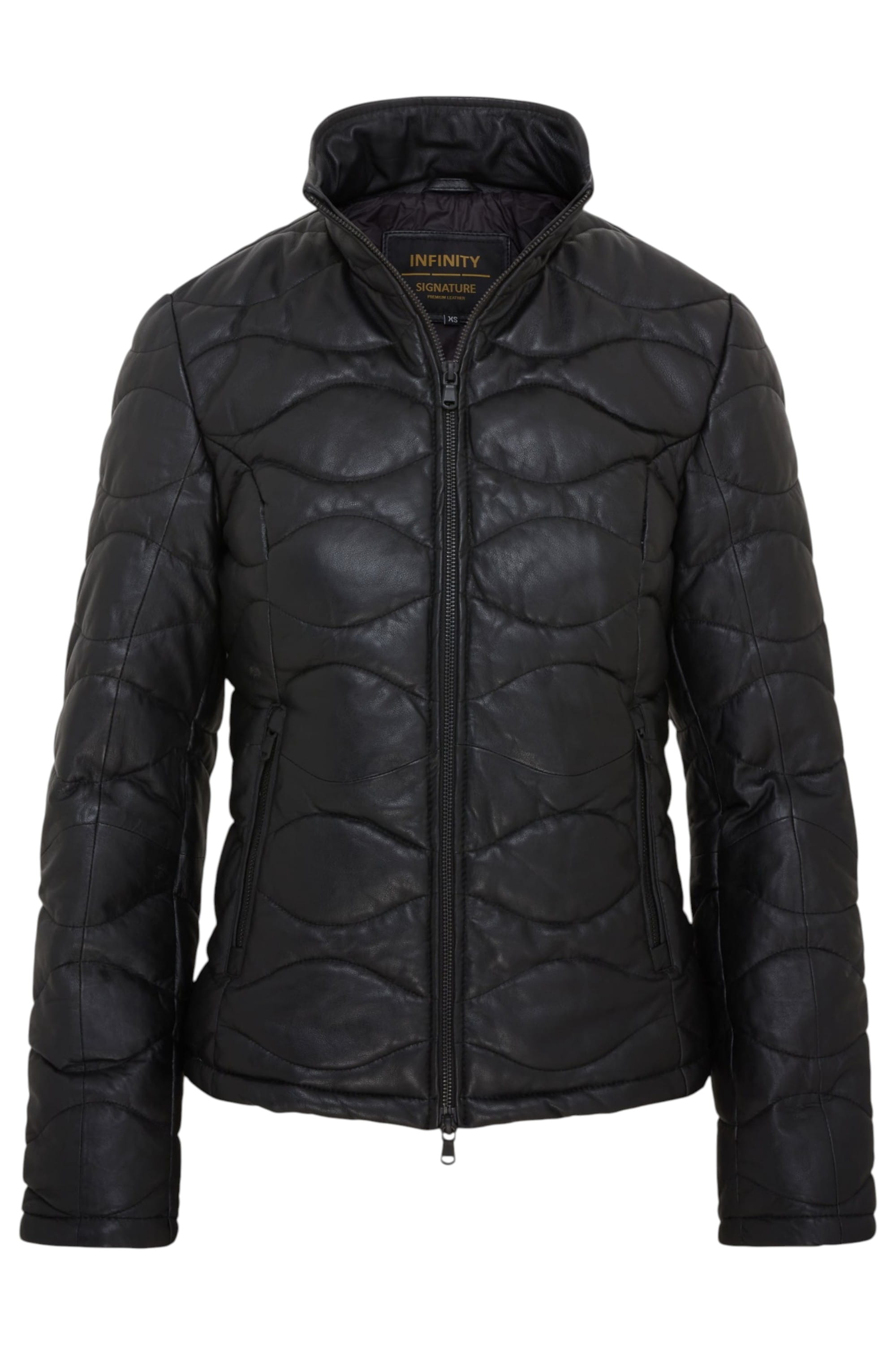 Black Puffer Quilted Bomber Leather Jacket