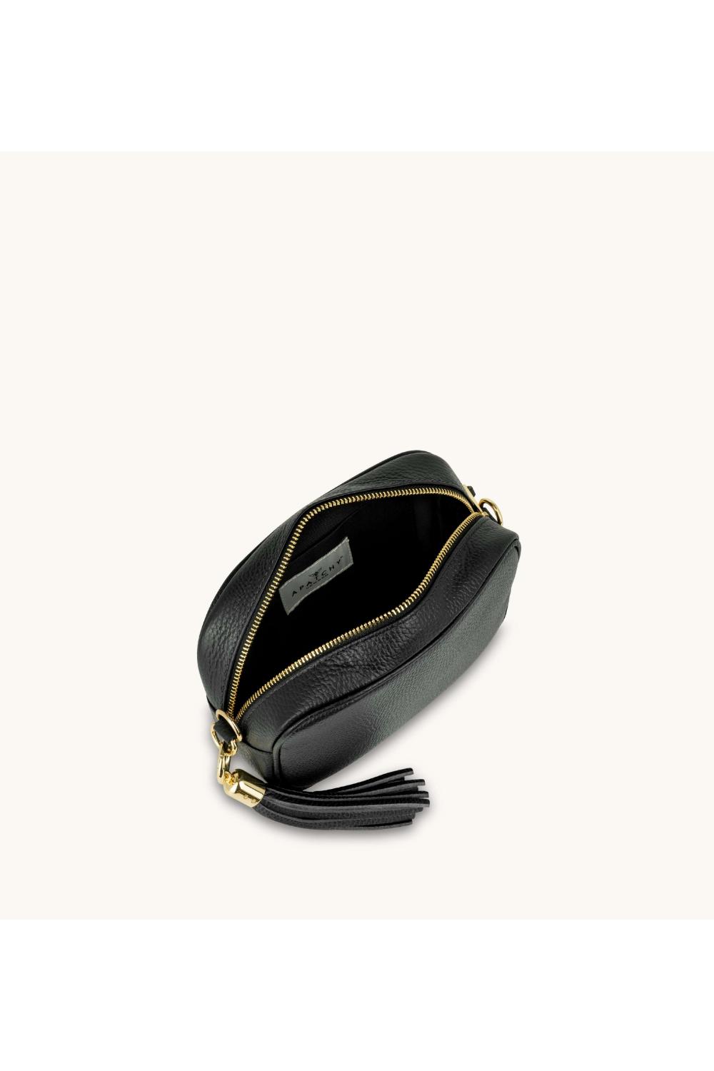 Black The Tassel Black Leather Crossbody Bag, Image 3 of 4