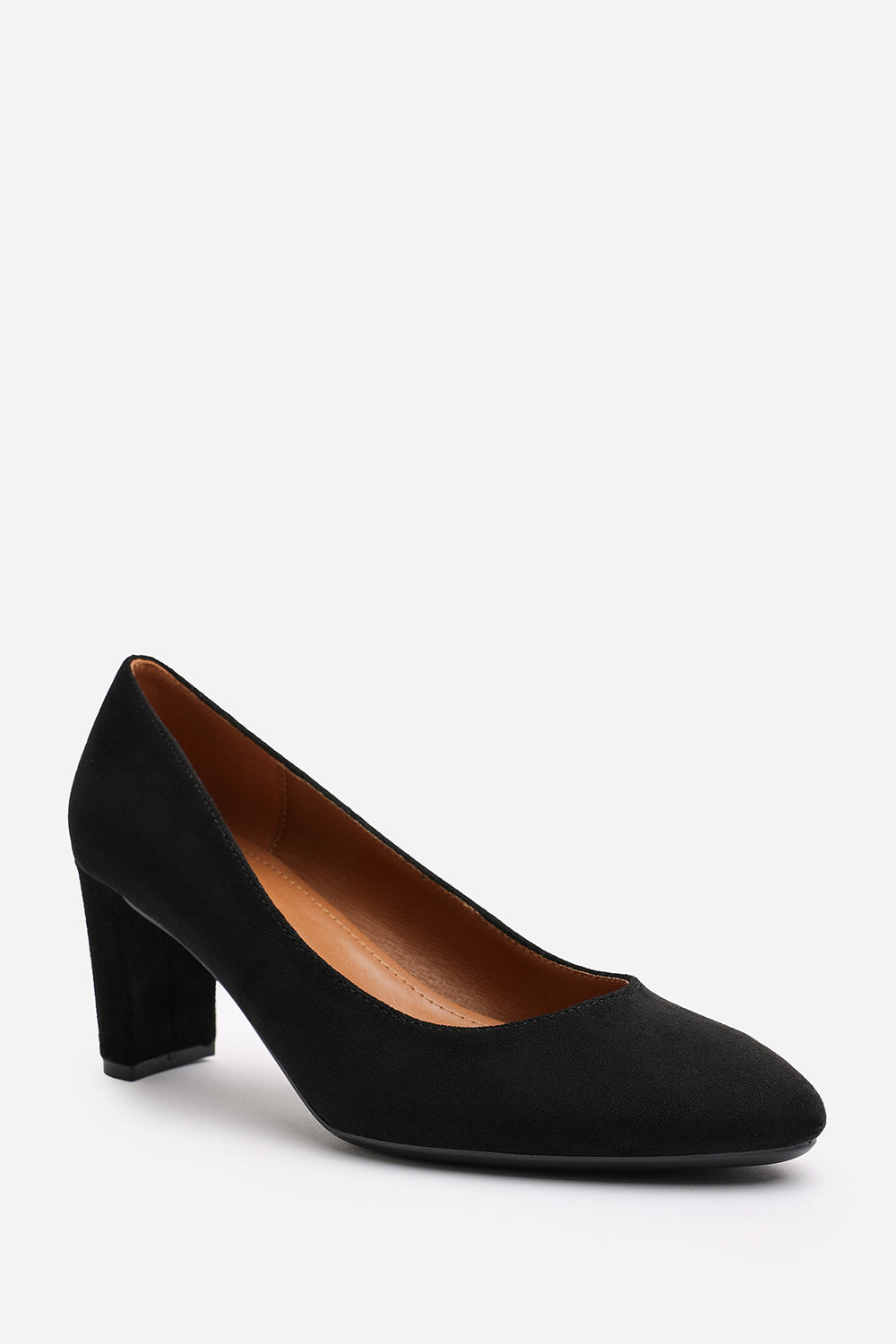 Black 'Nolan' Suede Mid Block Heel Court Shoe, Image 3 of 6