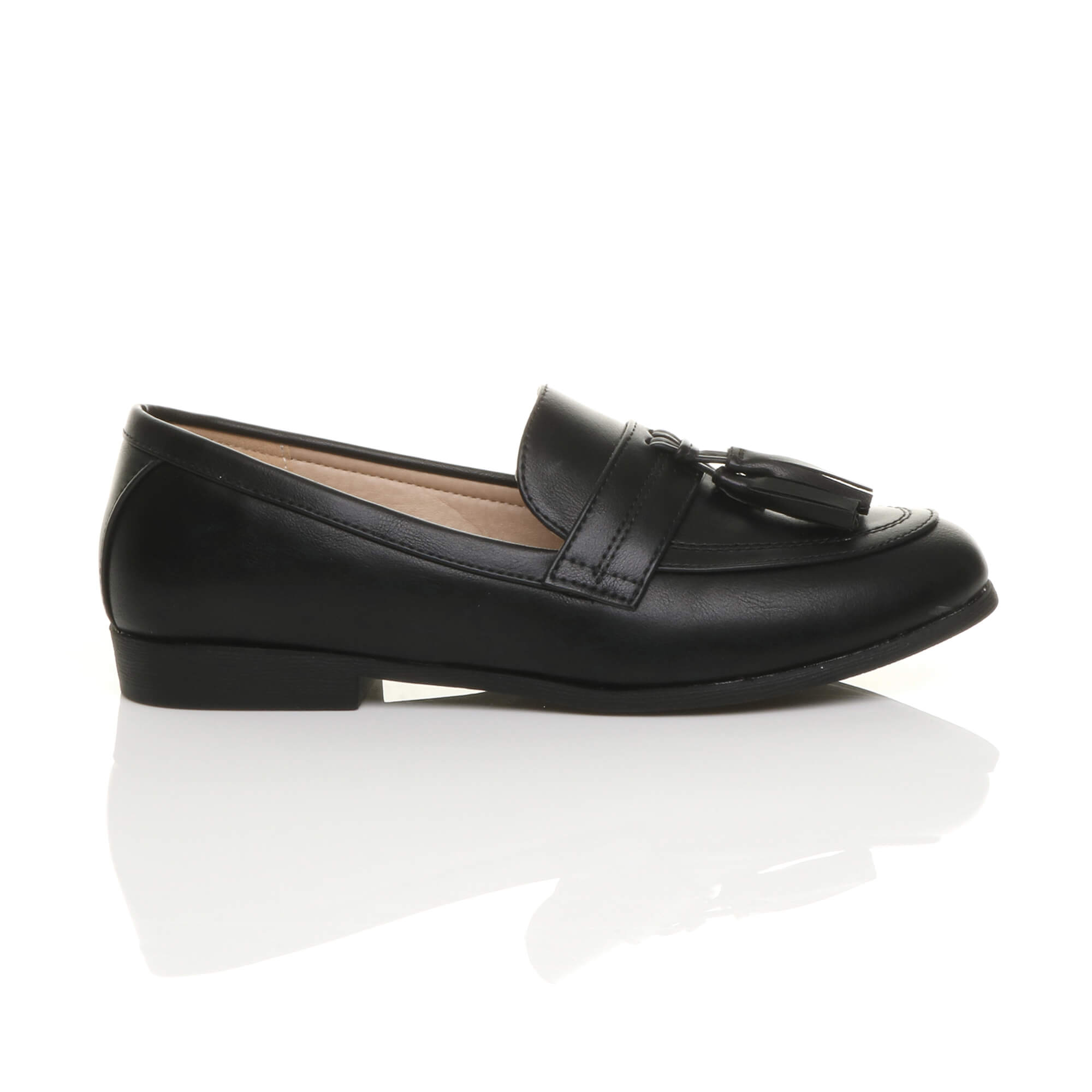 Black AJVANI Black Flat Smart Casual Loafers, Image 2 of 6