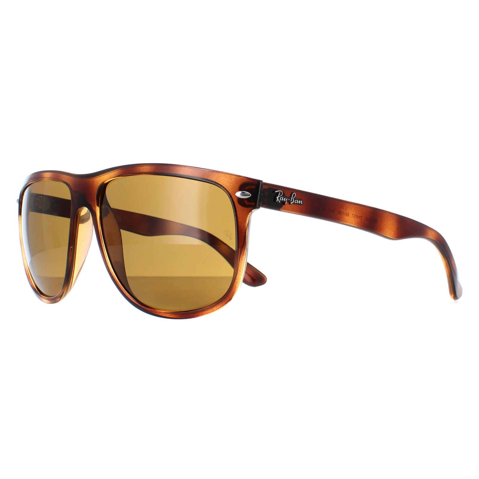 Brown Ray-Ban Brown Rectangle Tortoise Brown Polarized 4147 Sunglasses, Image 2 of 4