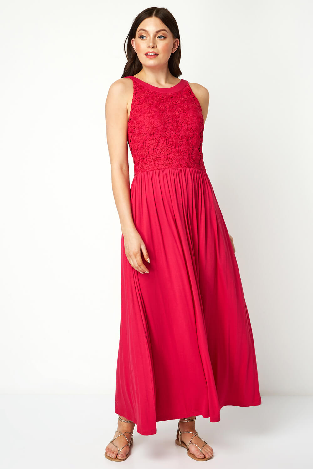 jersey maxi dress uk Loose Summer Jersey Maxi Dress With Folded Sides A03692