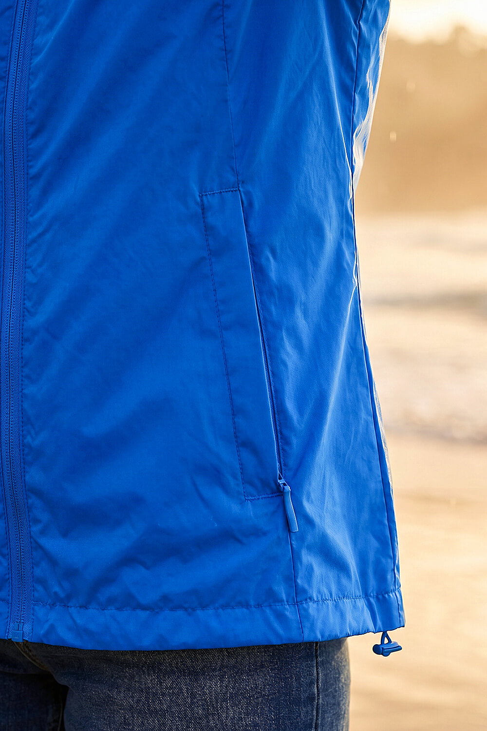 Royal Blue Shower Resistant Funnel Neck Jacket , Image 5 of 4