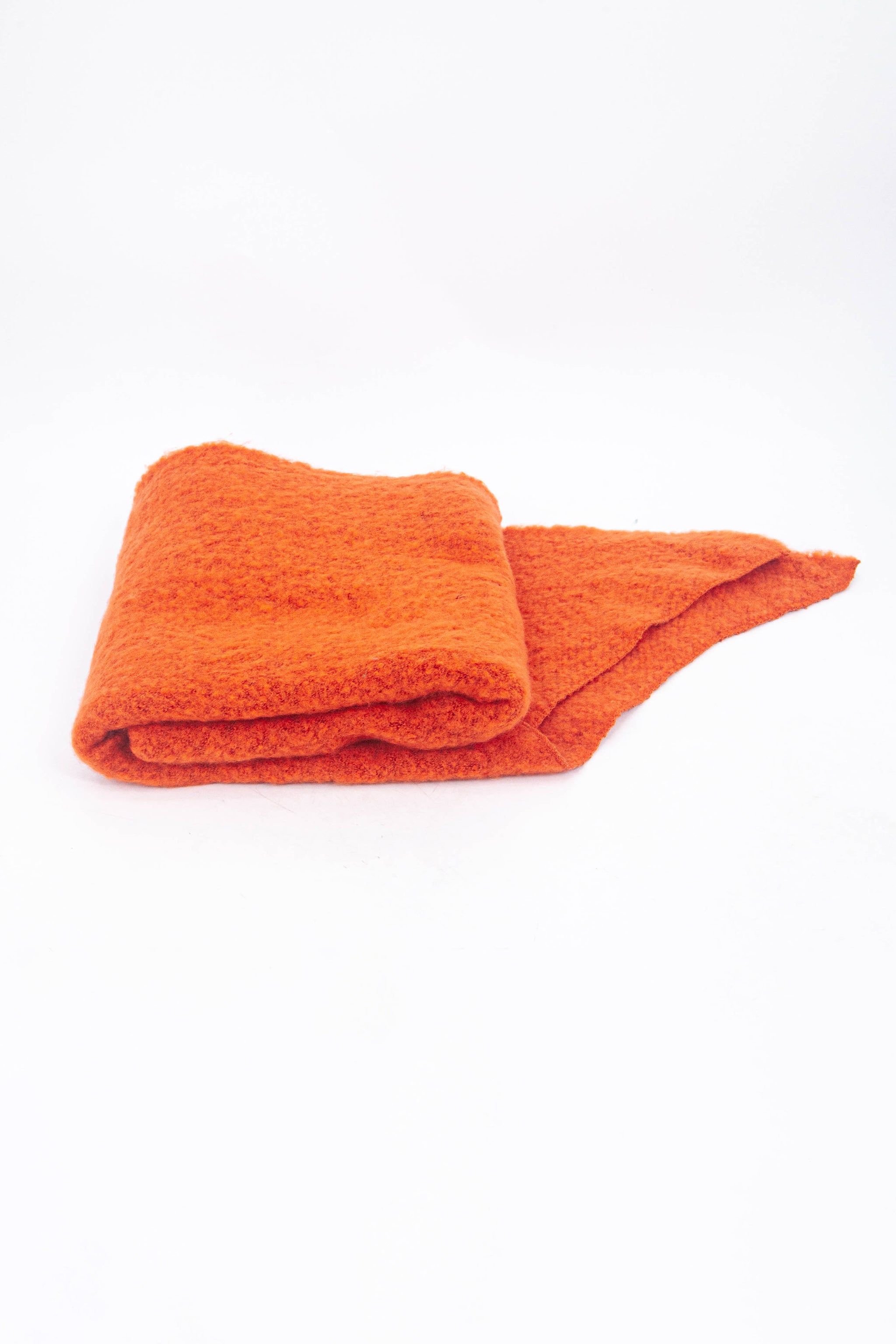 Orange Plain Heavyweight Asymmetric Winter Scarf, Image 4 of 4