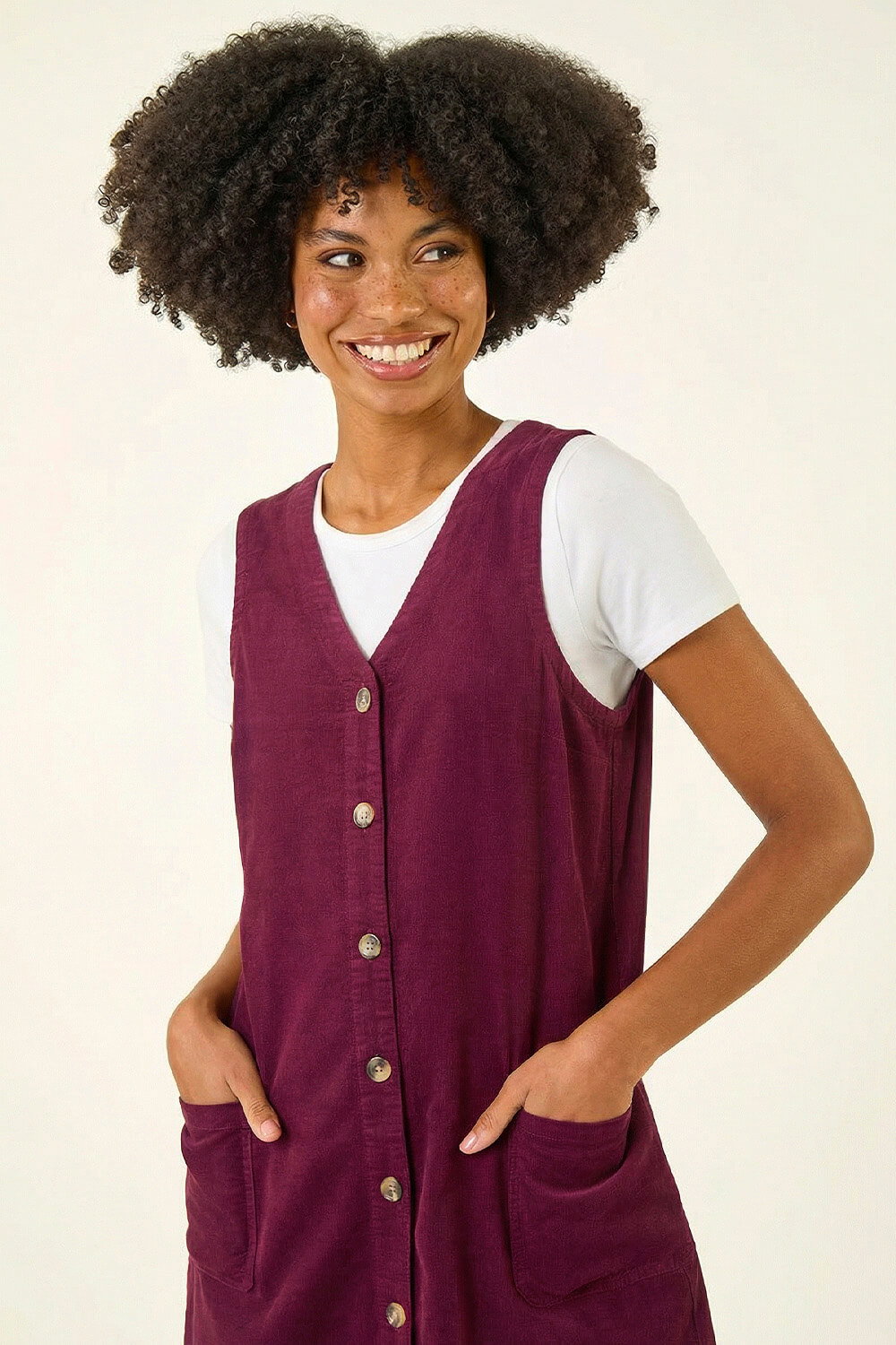 Port Cotton V-Neck Button Pocket Dress, Image 6 of 5