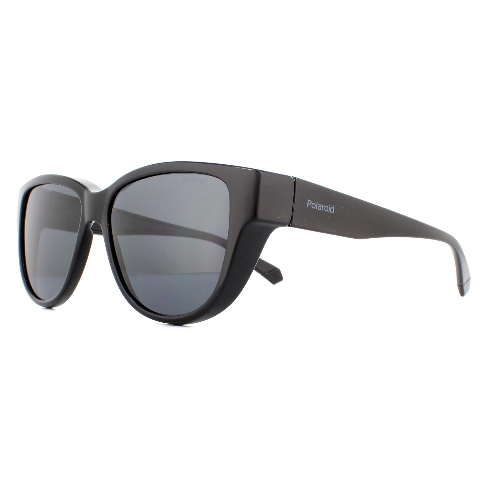 Black Polaroid Black Suncovers Square Black Grey Polarized Sunglasses, Image 2 of 4