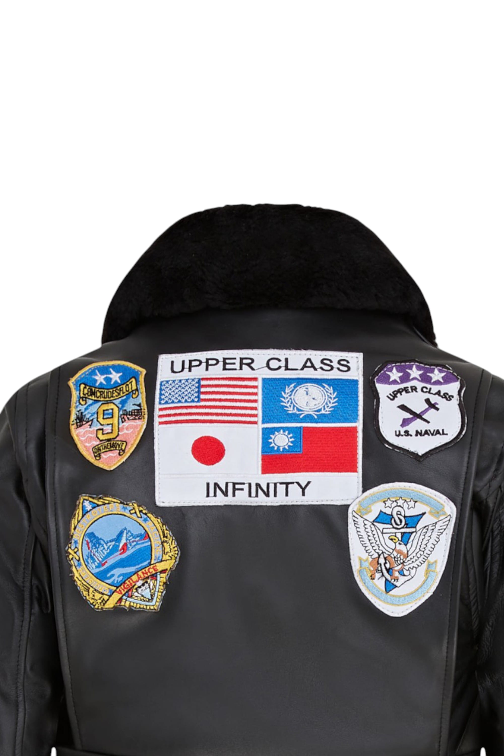 Black A2 Top Gun Leather Bomber Jacket, Image 7 of 7