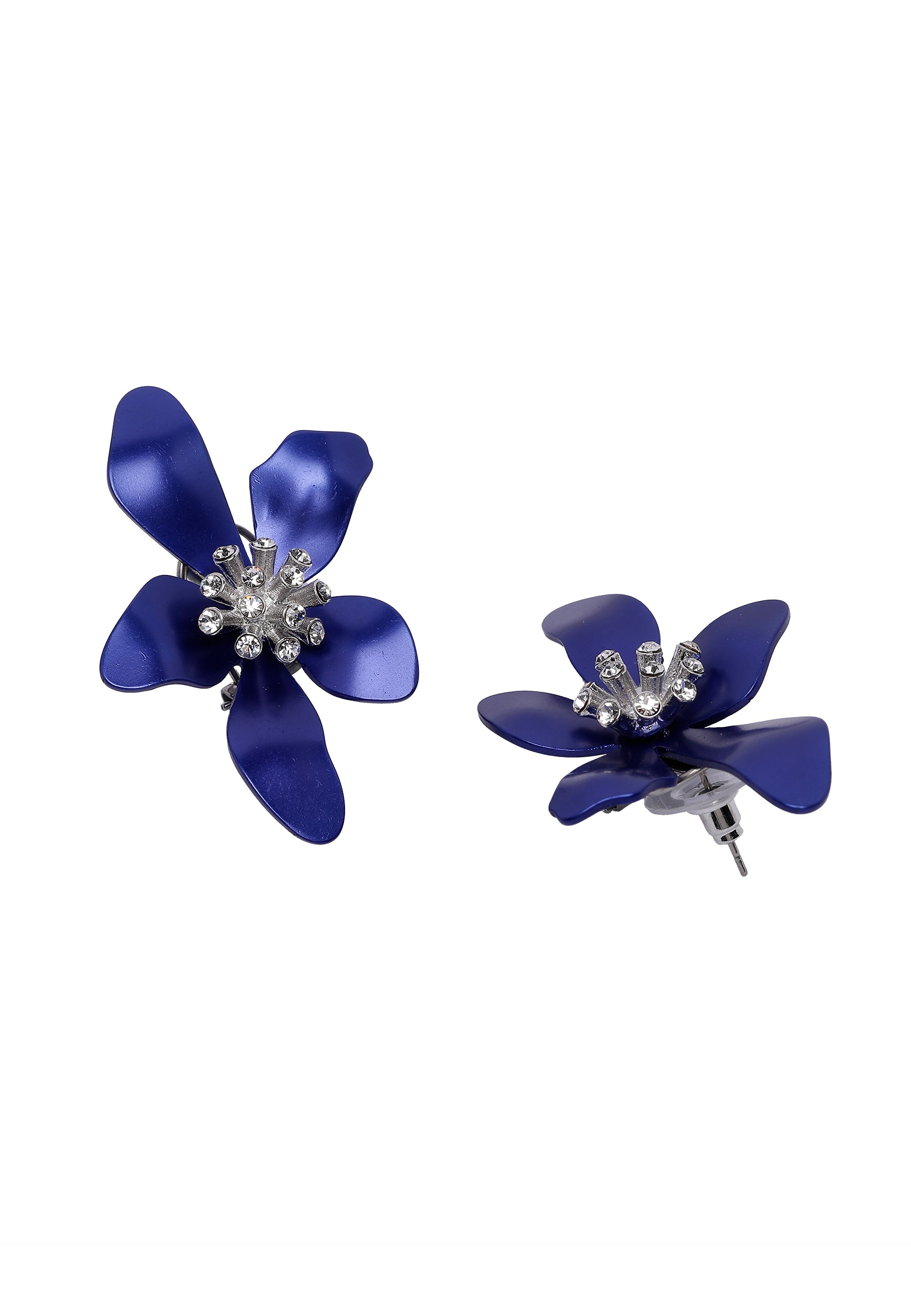 Blue AVANT-GARDE PARIS Blue Floral Stud Earrings, Image 3 of 5