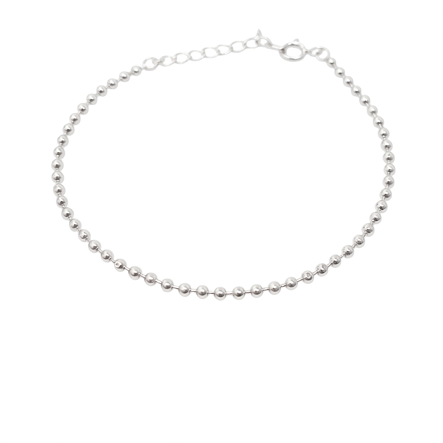 Silver Ball Bead Chain Minimalist Dainty Sterling Silver Bracelet, Image 1 of 1