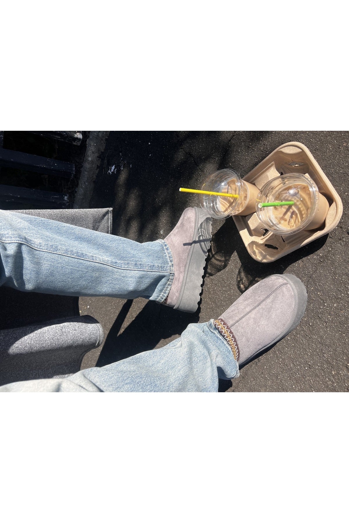 Grey iKrush Grey Jolene Aztec Detail Low Ankle Platform Slipper Boots, Image 7 of 8