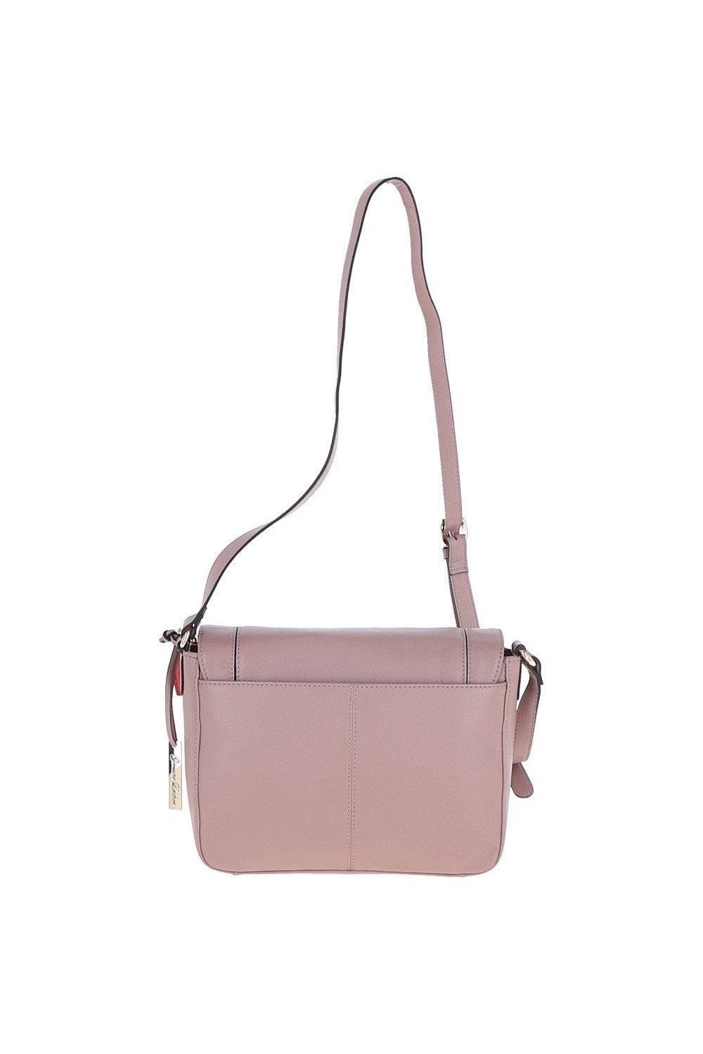Pink 'Tsanta' Flap Over Real Leather Shoulder Bag, Image 3 of 4