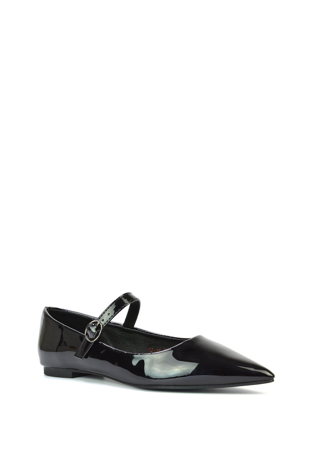 Black XY LONDON Black 'Aimee' Flat Mary Jane Ballerina Pumps, Image 2 of 5