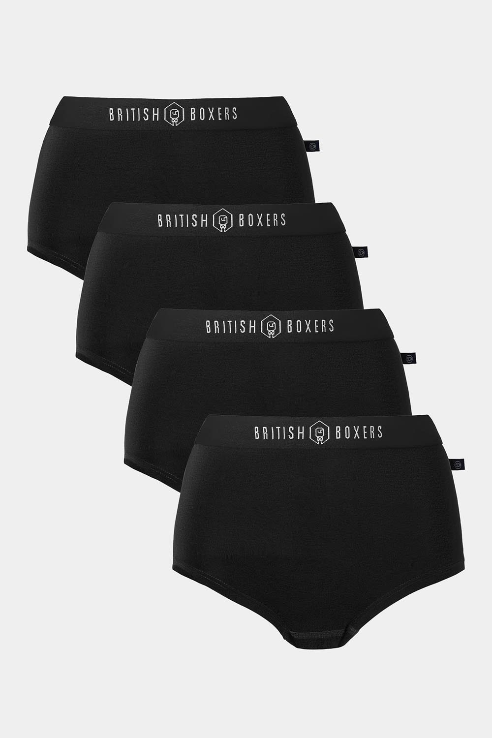 Black Pack Of Four "Kohl Black" Bamboo Hipster Boxers Briefs