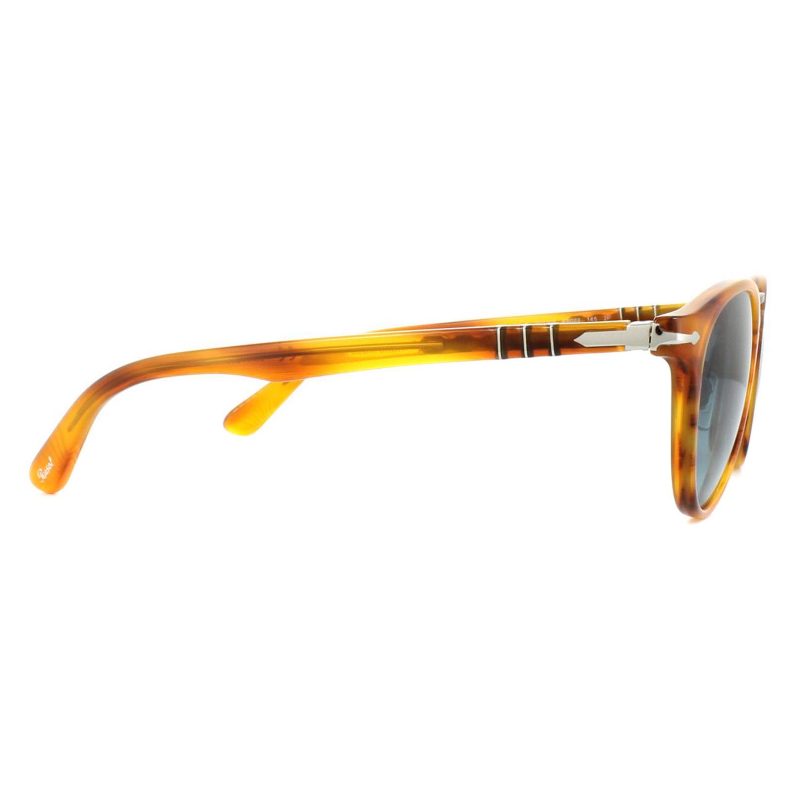 Brown Round Striped Brown Blue Polarized Sunglasses, Image 4 of 4