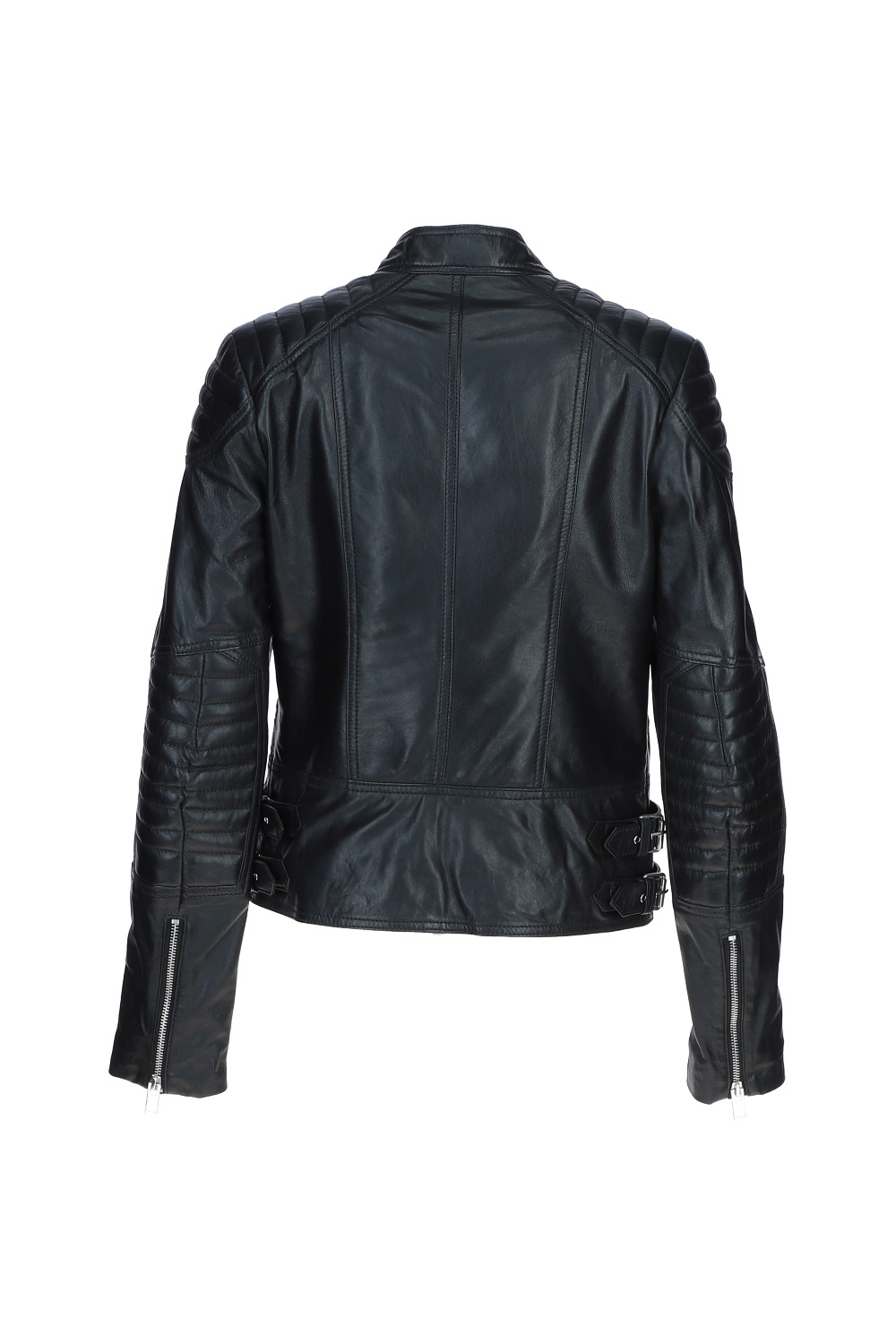 Black Brampton London Black 'B Soho' Real Leather Biker Jacket, Image 5 of 6