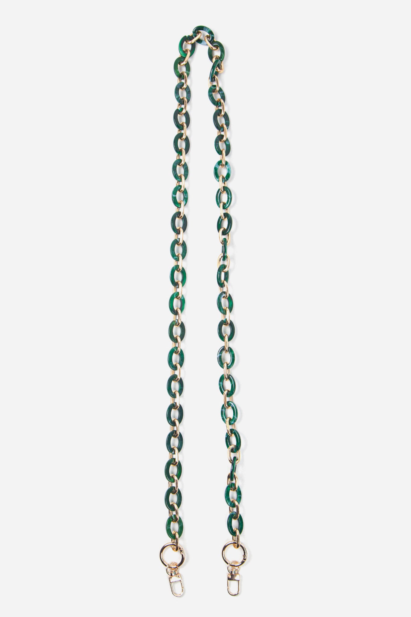 Green Sarta Green Marbled Oval Link Acrylic Bag Strap, Image 2 of 3