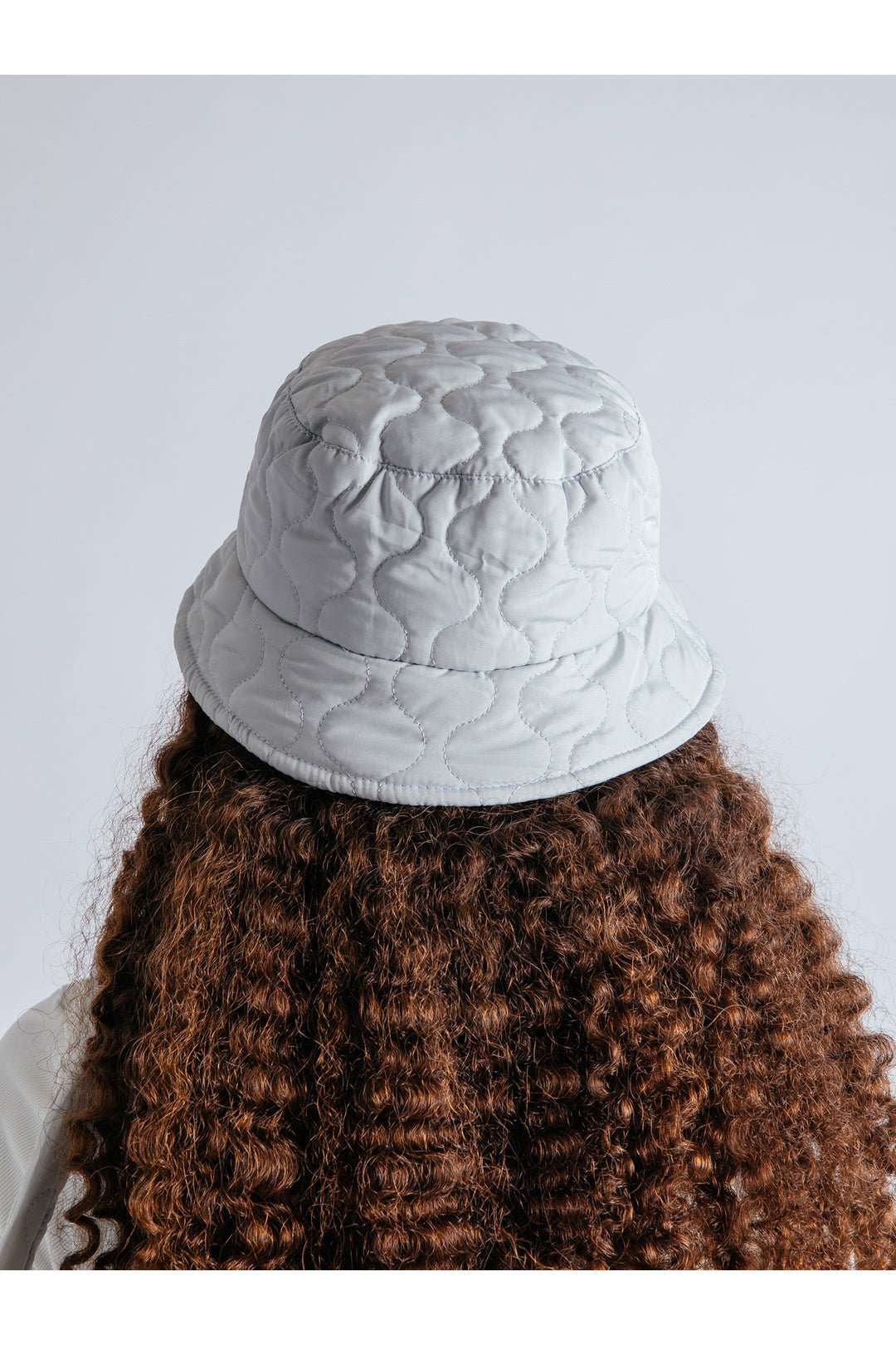 Light Grey SVNX Light Grey Quilted Nylon Bucket Hat, Image 3 of 6