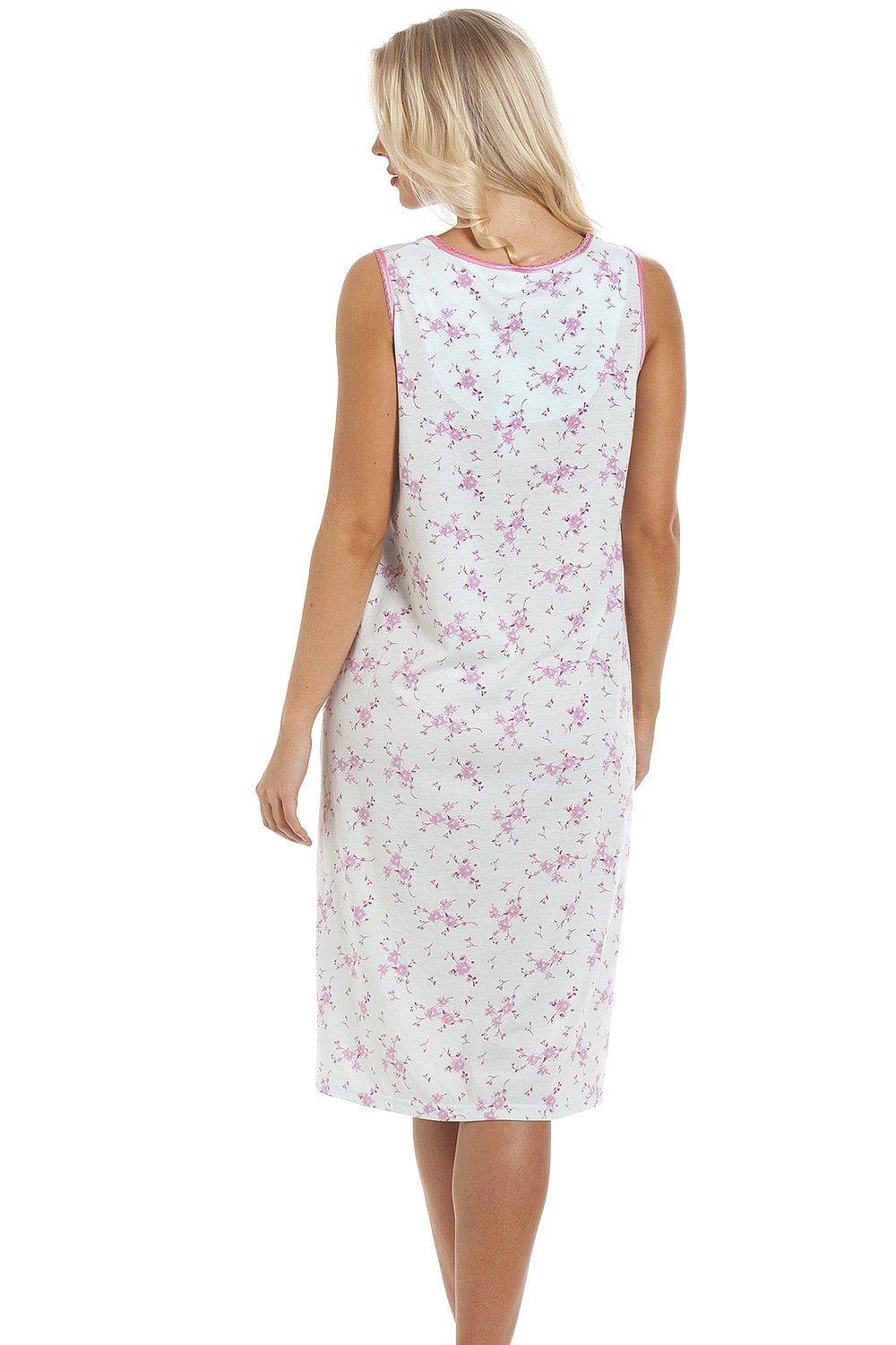 Aqua Camille Lingerie Aqua Floral Lightweight Sleeveless Nightdress, Image 2 of 6