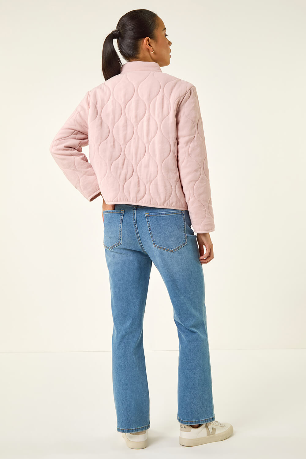 Light Pink Petite Quilted Puffer Jacket, Image 4 of 8