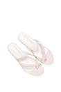 White XY LONDON White 'Rosa' Mid Wedge Heel Sandal Mules With Toe Post, Image 6 of 6