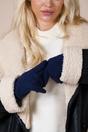Navy Touch Screen Cable Knit Gloves - Fleece Lined, Image 2 of 4