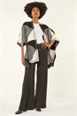 Black Monochrome Knit Poncho, Image 2 of 5