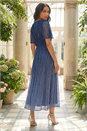 Navy  Ombre Plisse Midi Dress, Image 3 of 4