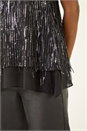 Dark Grey Tassel Sequin Chiffon Top, Image 5 of 5