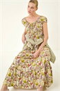 Stone Floral Print Tiered Maxi Dress, Image 2 of 6