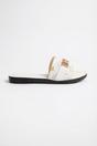 White 3694 White Amber Patterned Slider Sandals, Image 6 of 8