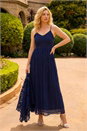 Navy  Crochet Overlay Maxi Dress , Image 5 of 5