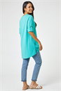 Jade Textured Notch Neck Tunic Top, Image 2 of 4