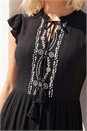 Black Petite Embroidered Dress, Image 4 of 4