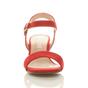 Red AJVANI Red Mid Block Heel Strappy Sandals, Image 6 of 6