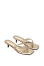 Gold XY LONDON Gold 'Violet' Slip On Flip Flop Kitten Heel Mule Heeled Sandals, Image 5 of 6