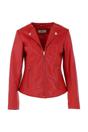 Red 'MB' Real Leather Fashion Biker Jacket, Image 2 of 5