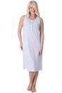 Blue Camille Lingerie Blue Lightweight Sleeveless Floral Nightdress, Image 1 of 5