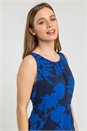 Navy  Petite Floral Print Chiffon Dress, Image 4 of 4