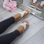 Rose Gold AJVANI Rose Gold Flatform Diamante T-Bar Slingback Sandals, Image 5 of 6