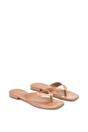 Taupe 'Rio' Thong Strap Slip On  Flip Flop Square Toe Slide, Image 3 of 5